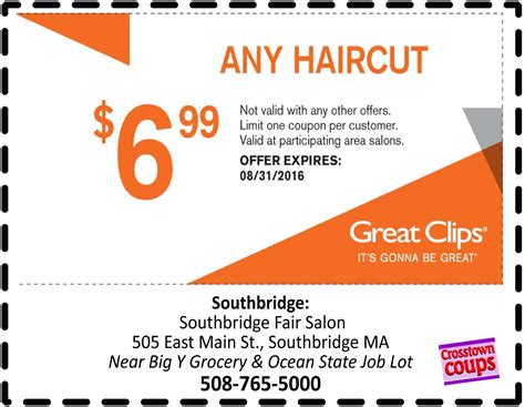 Great clips coupon codes - 10% off. Coupon. Take 10% Off With Coupon Code GREAT10 on Select Hair Care Products. Get Coupon Code. Verified 6 days ago 78 Used Today. SALE Sale. Get $8.99 Haircut. …